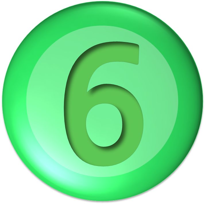 Green Number6 Icon PNG image
