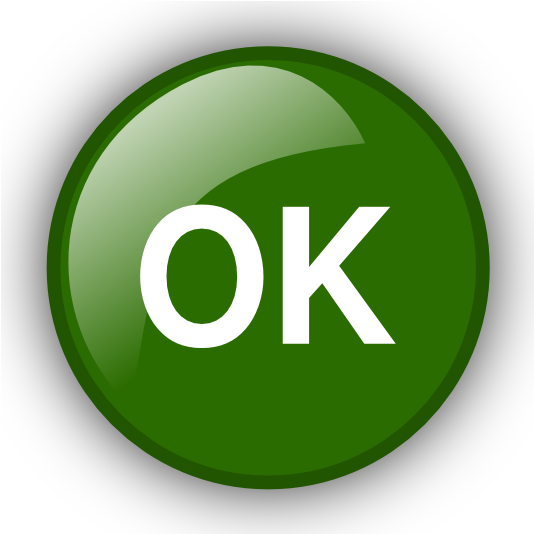 Green O K Button Graphic PNG image