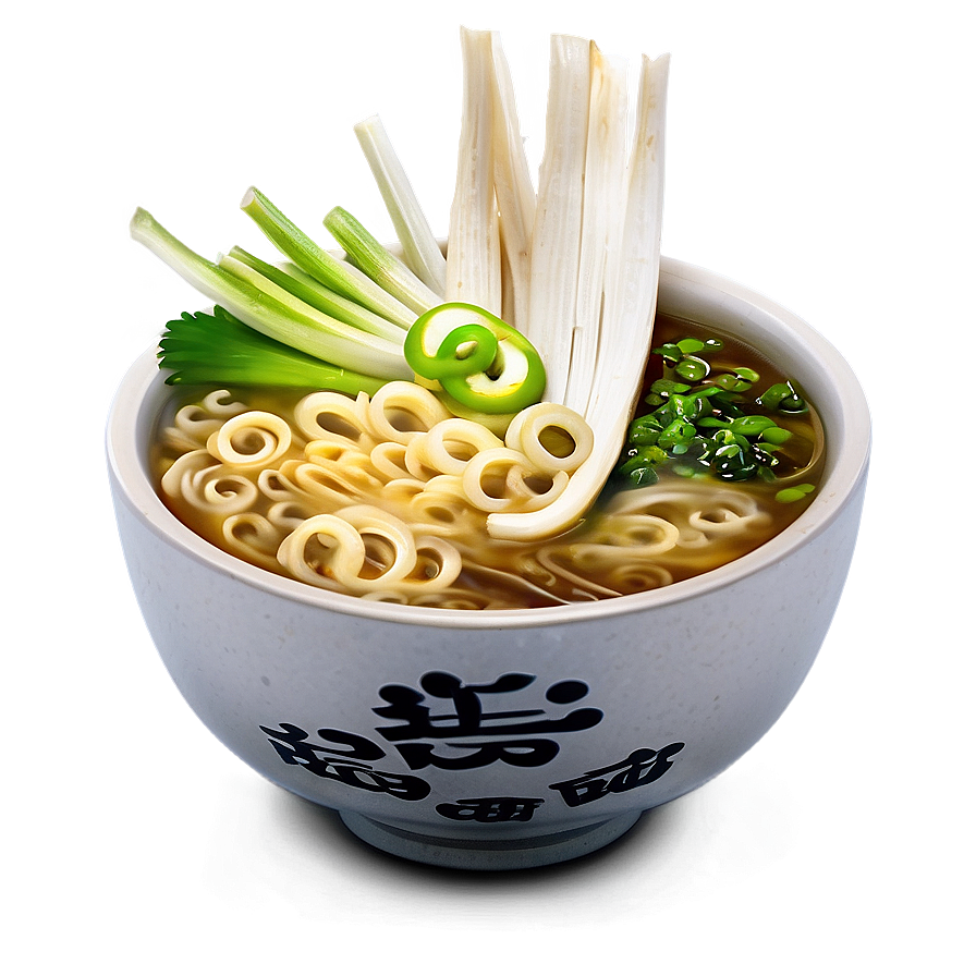 Green Onion Ramen Bowl Png Ock PNG image