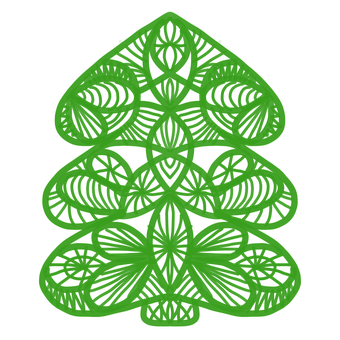 Green Paper Cut Christmas Tree PNG image