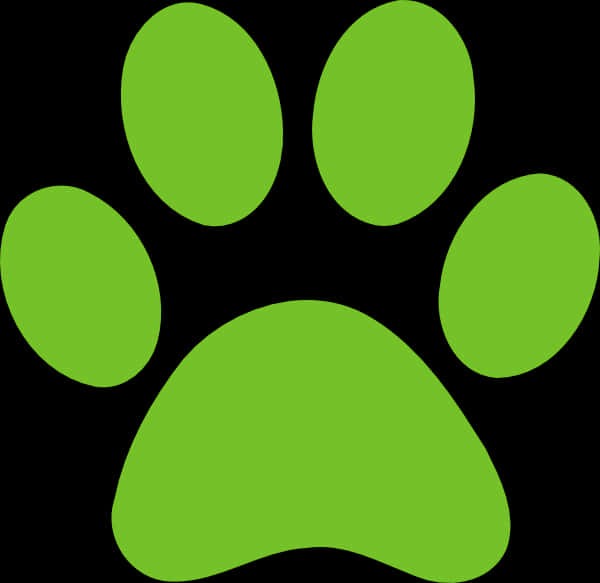 Green Paw Print Graphic PNG image