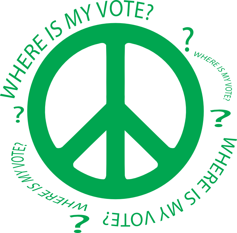 Green Peace Symbol Vote Query PNG image