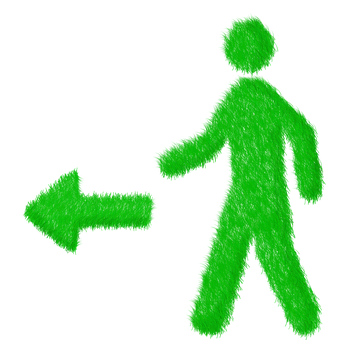 Green Pedestrian Signwith Arrow PNG image
