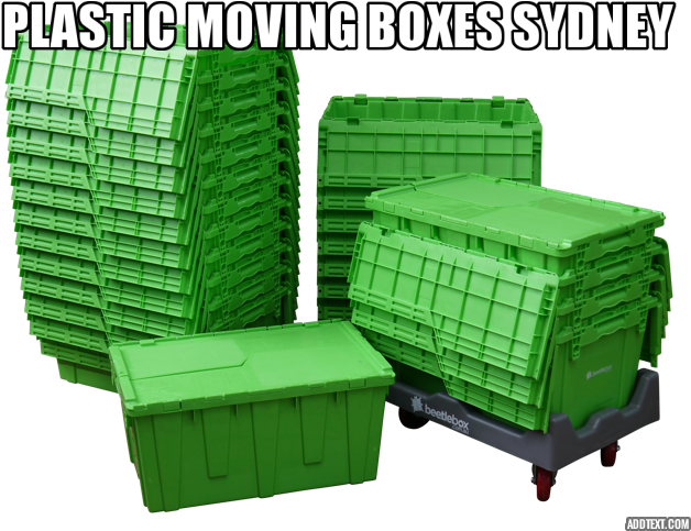 Green Plastic Moving Boxes PNG image