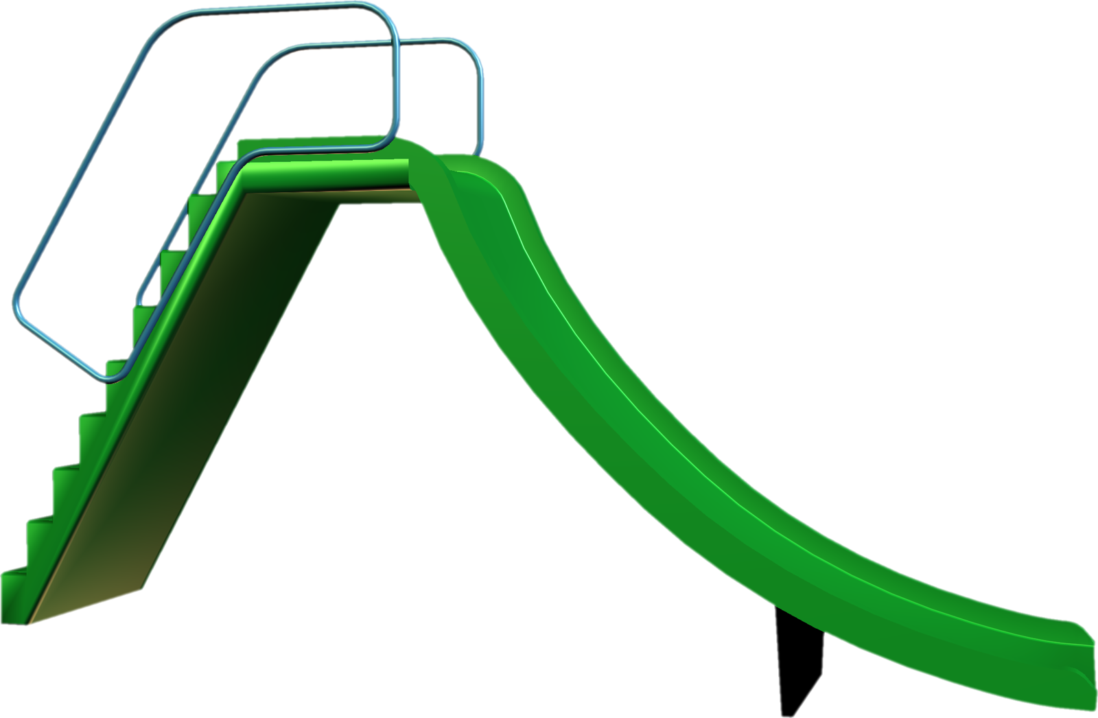 Green Playground Slide3 D Model PNG image