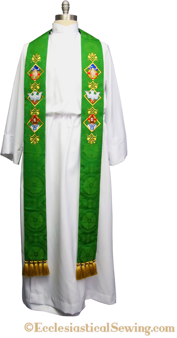 Green Priest Stole Ecclesiastical Vestment PNG image