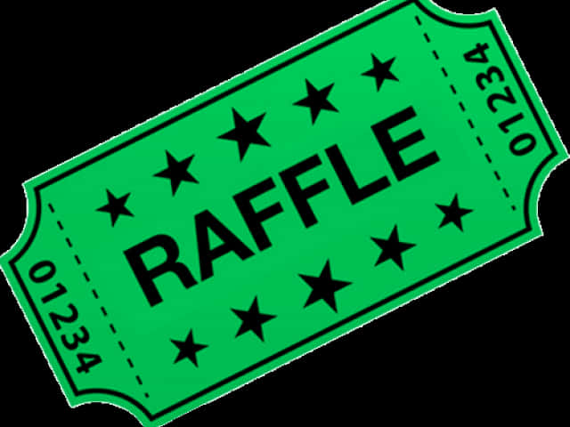 Green Raffle Ticket Graphic PNG image