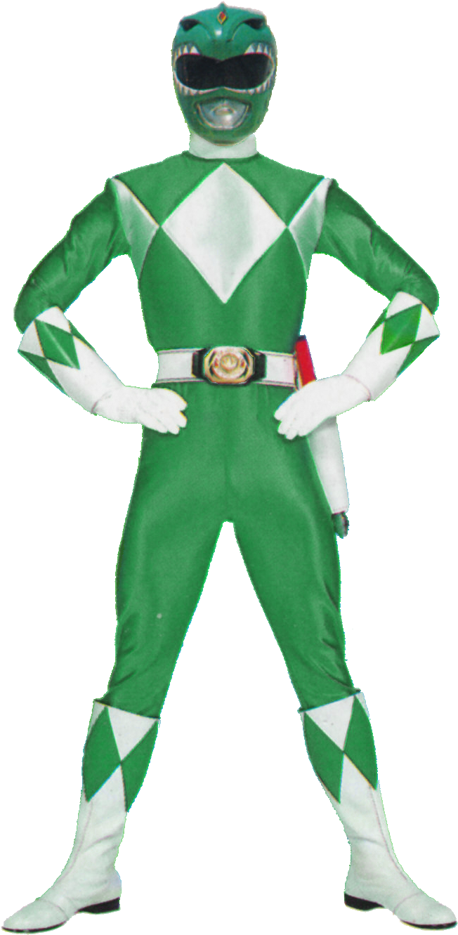 Green Ranger Costume Pose PNG image