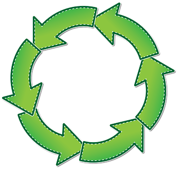 Green Recycle Arrows Circle PNG image