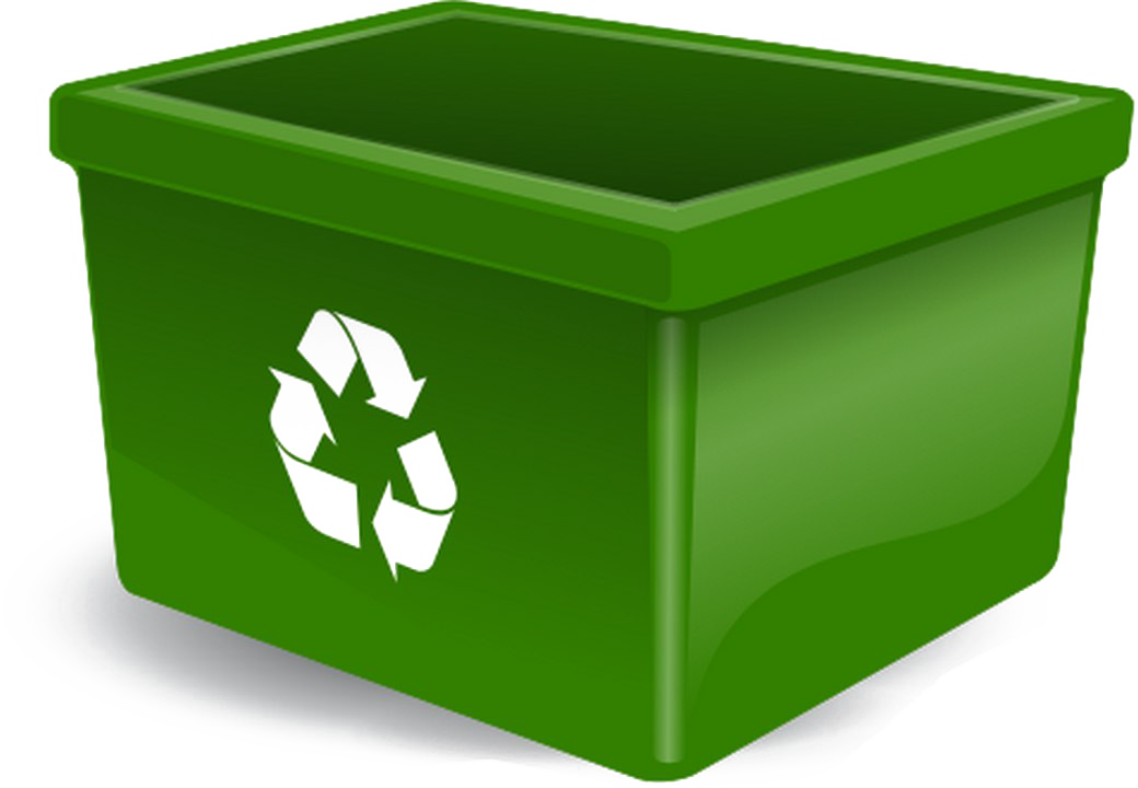 Green Recycle Bin Icon PNG image