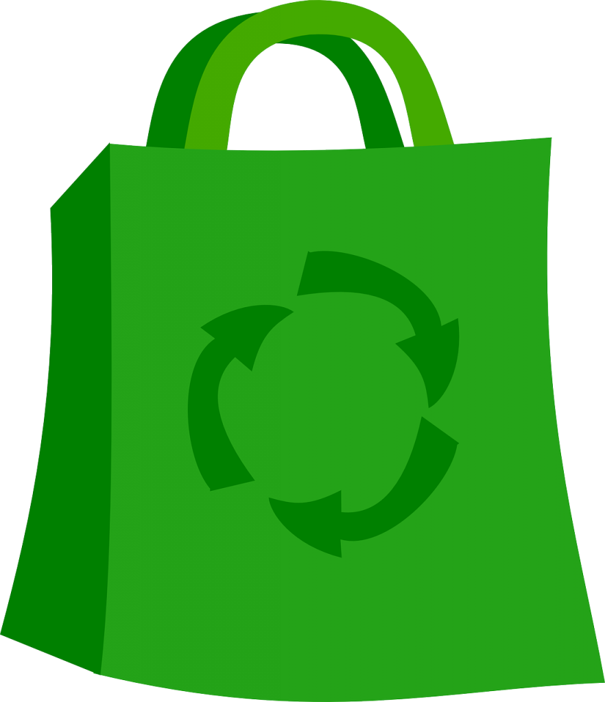 Green Recycle Shopping Bag PNG image