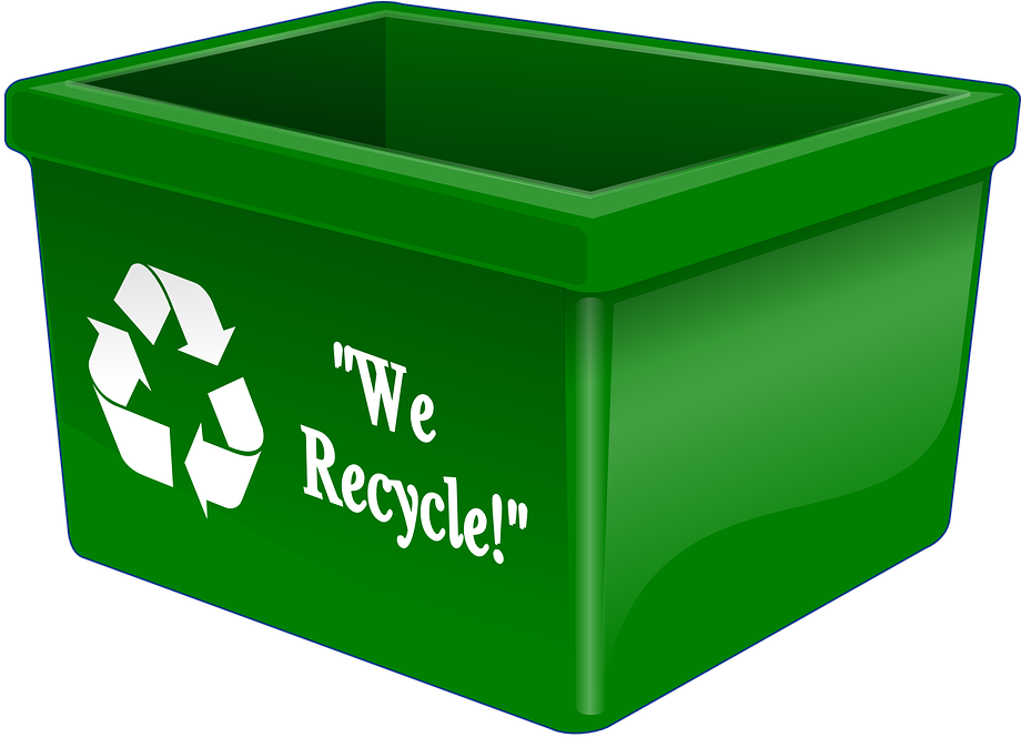 Green Recycling Bin Graphic PNG image