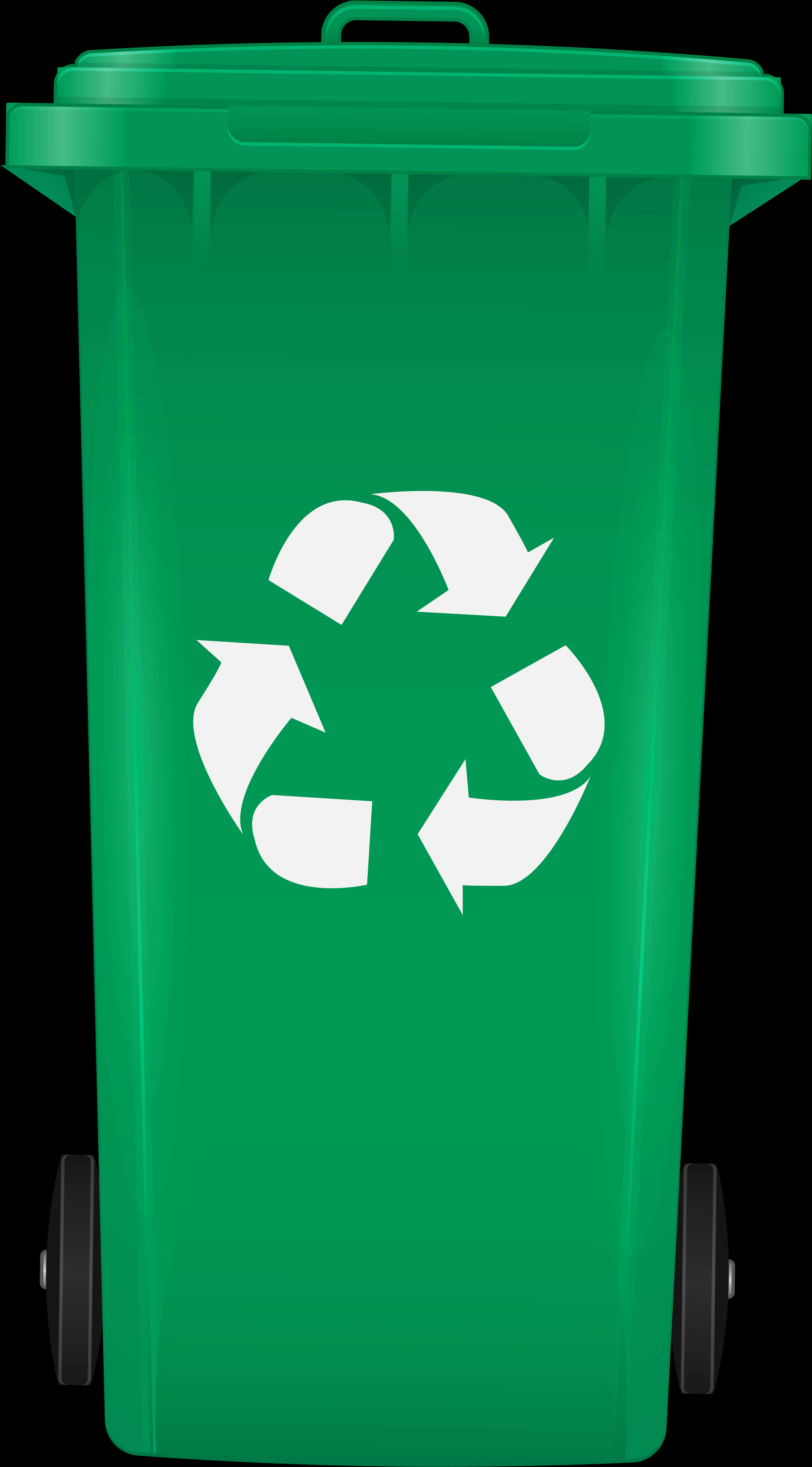 Green Recycling Bin Icon PNG image