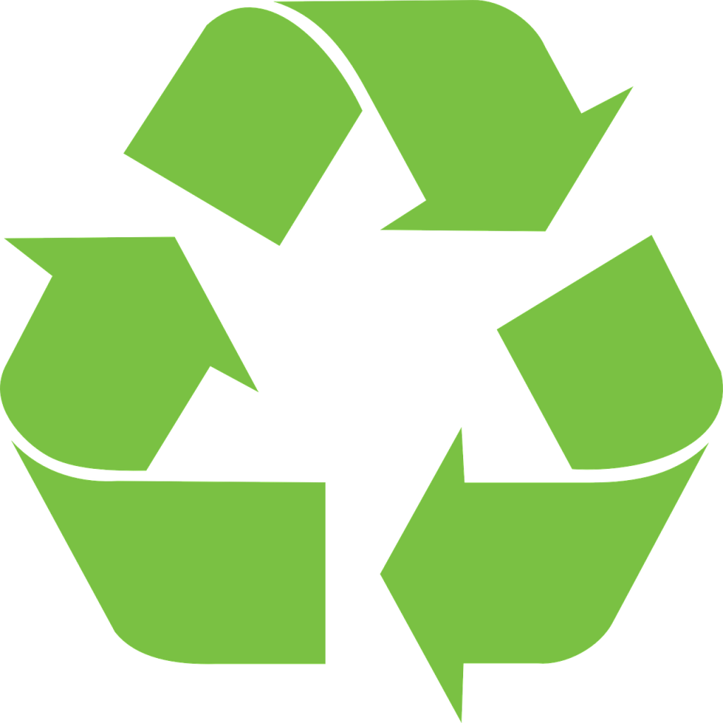 Green Recycling Symbolon Blue Background PNG image