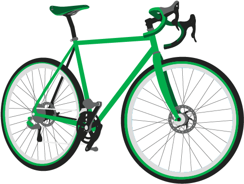 Green Road Bike Illustration PNG image