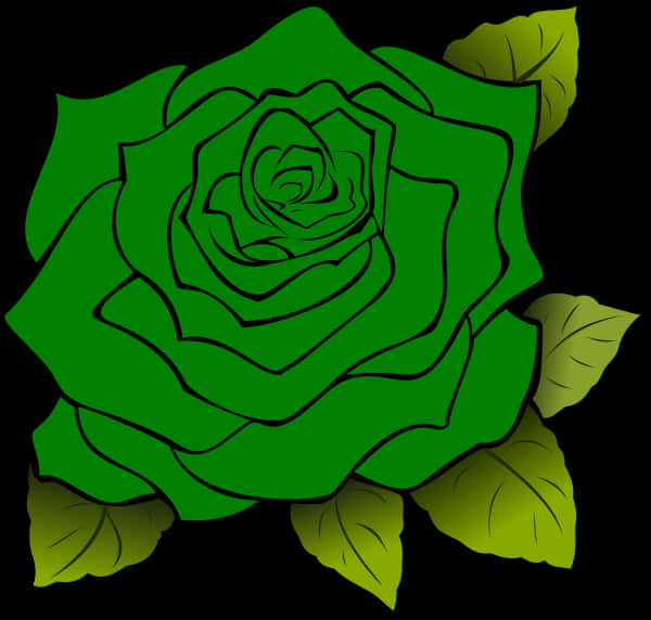 Green Rose Illustration PNG image