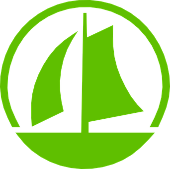 Green Sailboat Logo PNG image