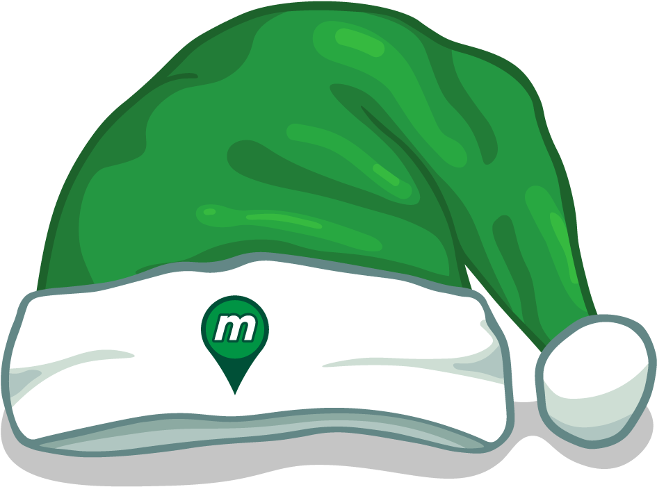 Green Santa Hat Cartoon Style PNG image
