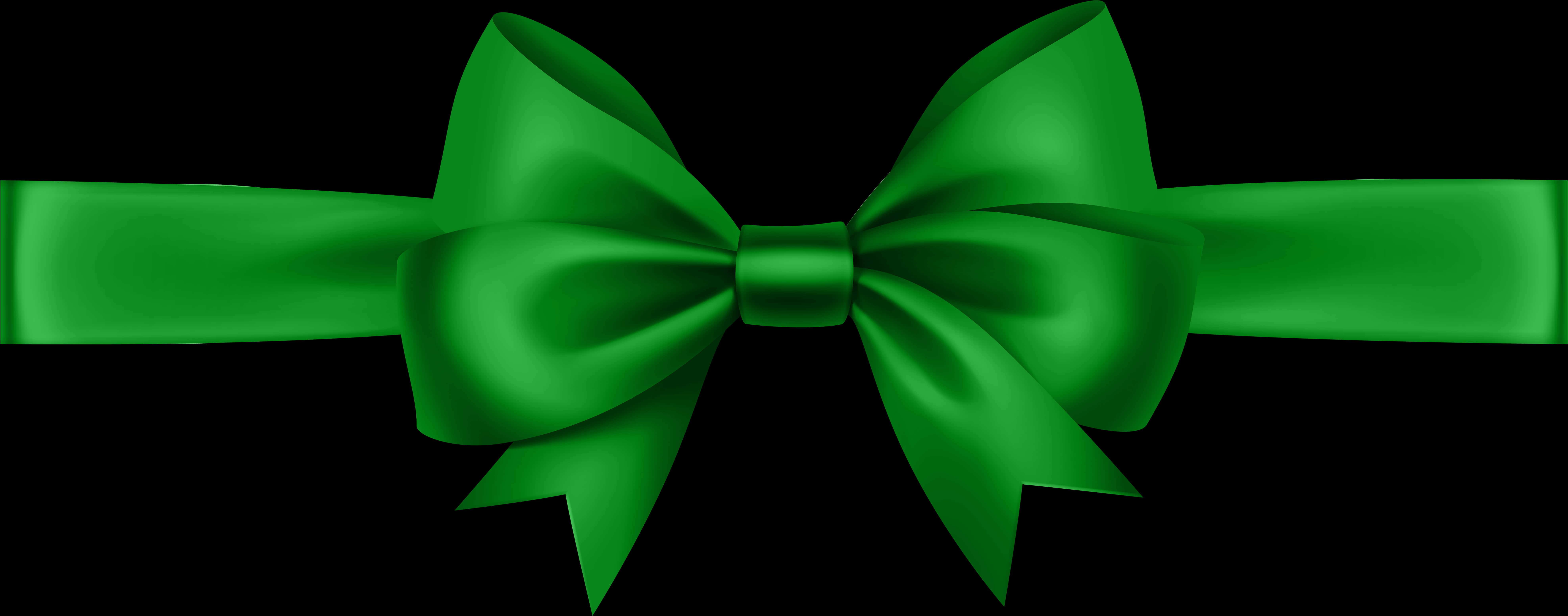 Green Satin Gift Bow PNG image