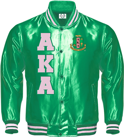 Green Satin Varsity Jacket A K A PNG image