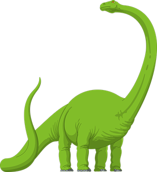 Green Sauropod Dinosaur Illustration PNG image