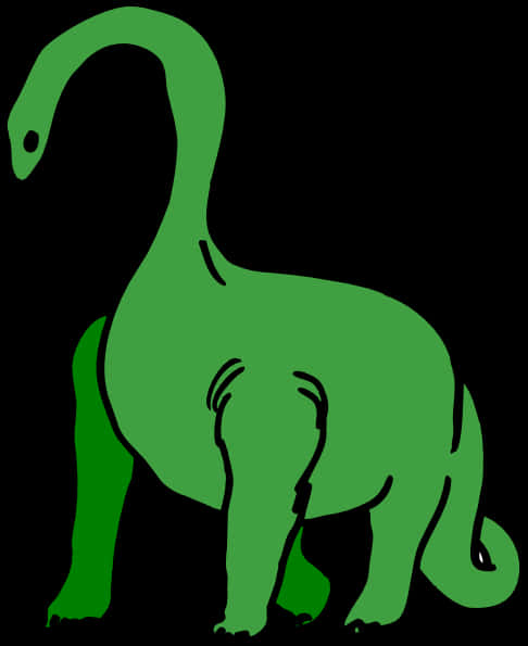 Green Sauropod Silhouette PNG image