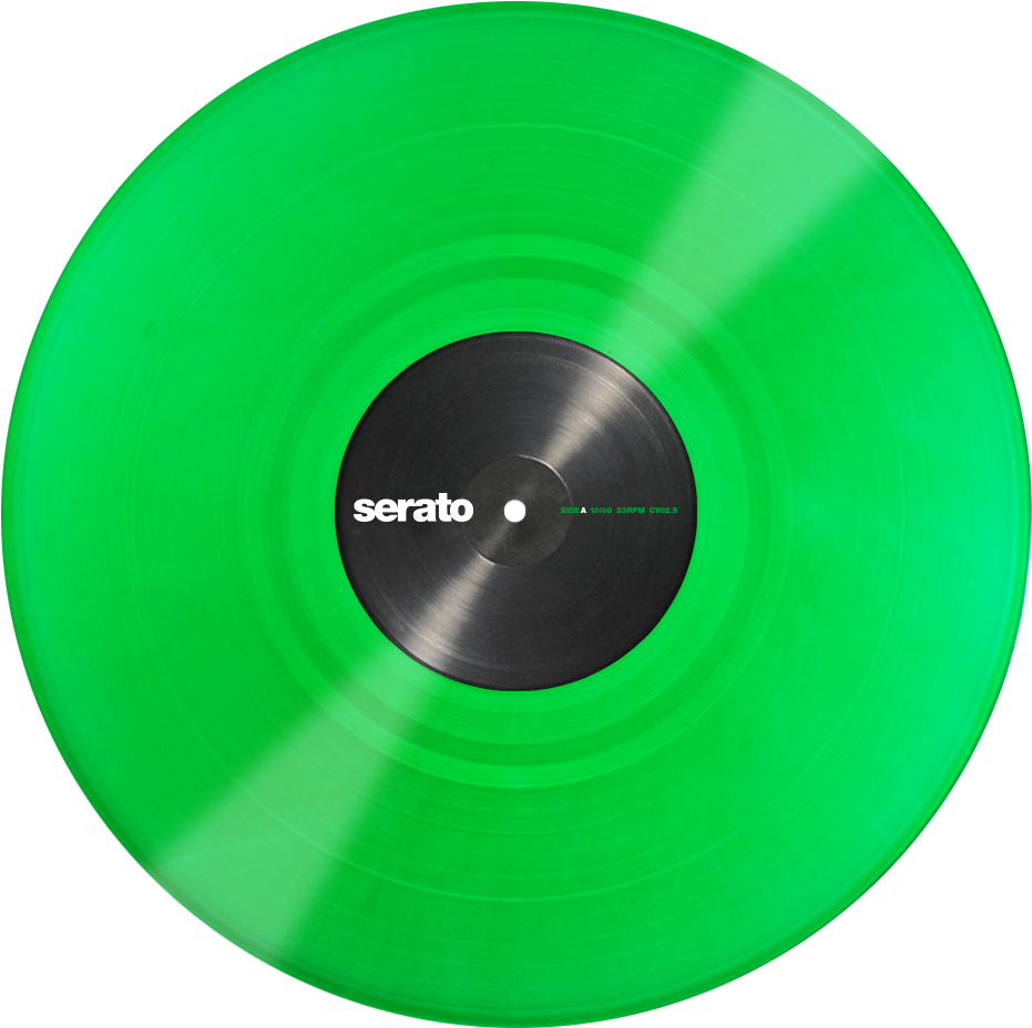 Green Serato Vinyl Record PNG image