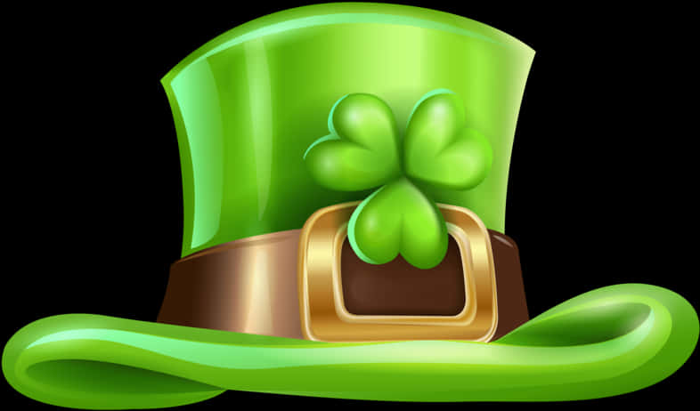 Green Shamrock Hat Illustration PNG image