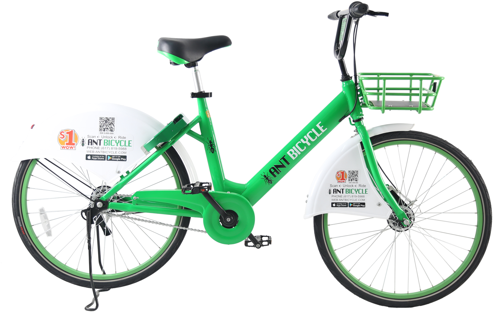 Green Shared Bicycle PNG image