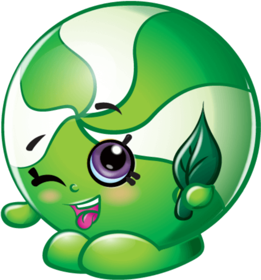 Green Shopkins Character Winking PNG image