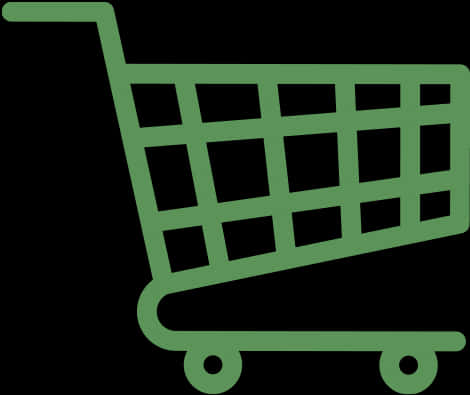 Green Shopping Cart Icon PNG image