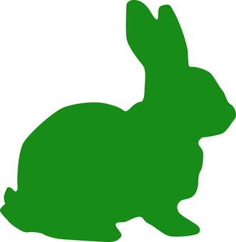 Green Silhouette Bunny PNG image