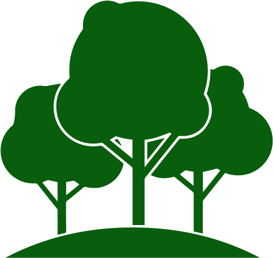 Green Silhouette Treeson Hill PNG image