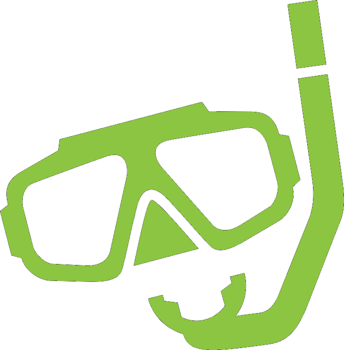 Green Snorkel Mask Icon PNG image