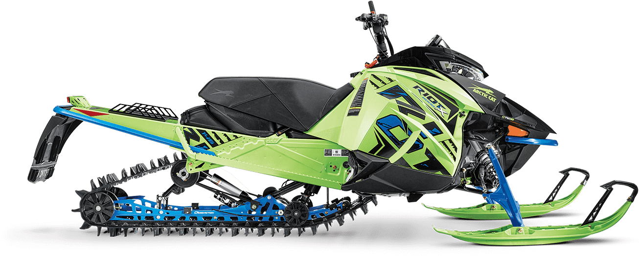 Green Snowmobile Profile View PNG image