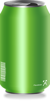 Green Soda Can Mockup PNG image