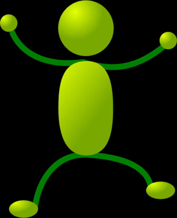 Green Stickman Illustration PNG image