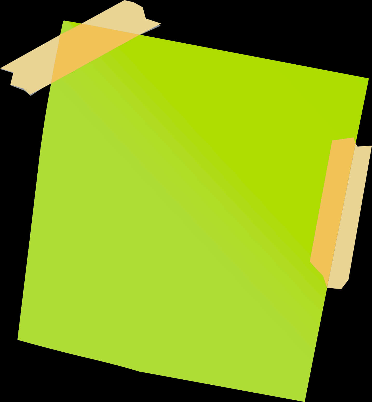 Green Sticky Notewith Tape PNG image