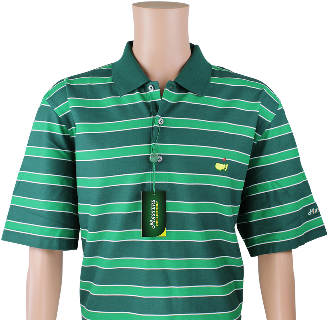 Green Striped Polo Shirt Mannequin PNG image