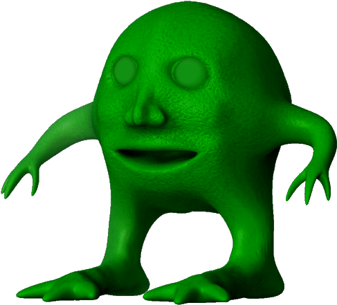 Green Surreal Creature3 D PNG image