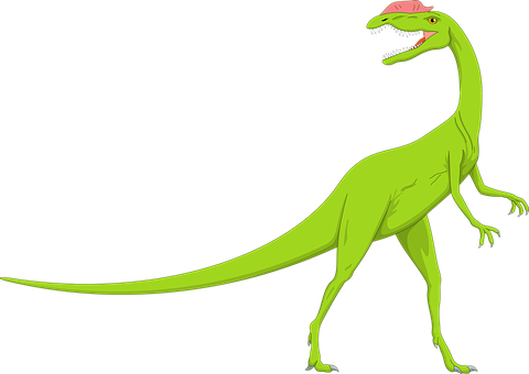 Green Theropod Dinosaur Illustration PNG image