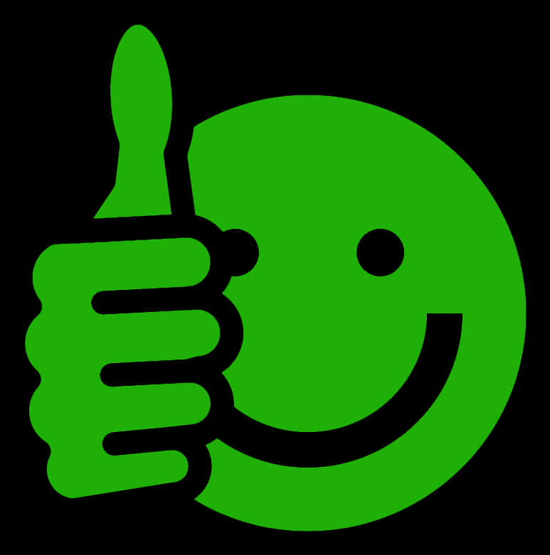 Green Thumbs Up Smiley Face PNG image