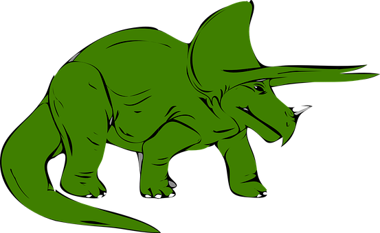 Green Triceratops Illustration PNG image