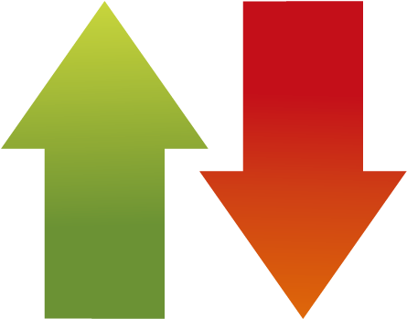 Green Up Red Down Arrows PNG image