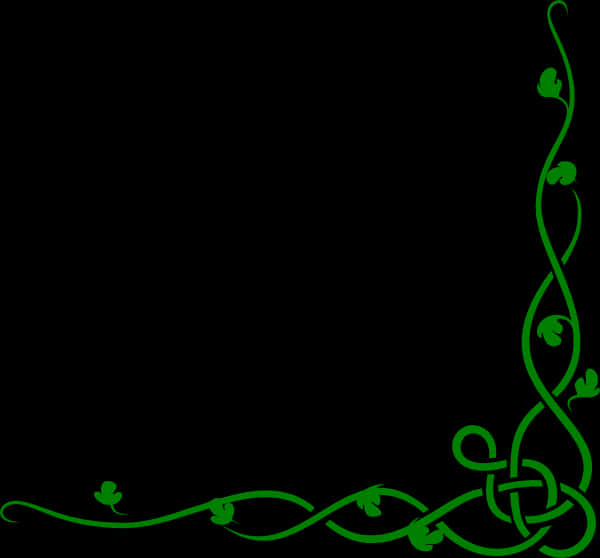 Green Vine Corner Design PNG image
