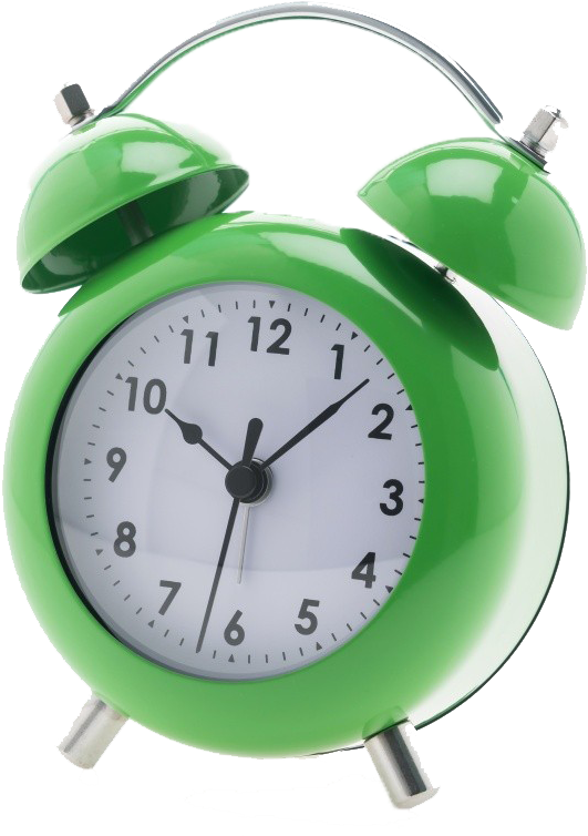 Green Vintage Alarm Clock PNG image