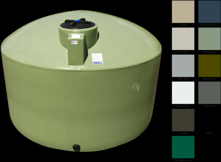 Green Water Tankwith Color Swatches PNG image