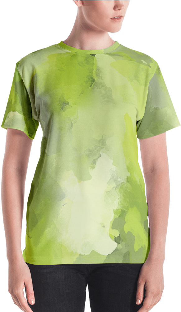 Green Watercolor T Shirt Mockup PNG image