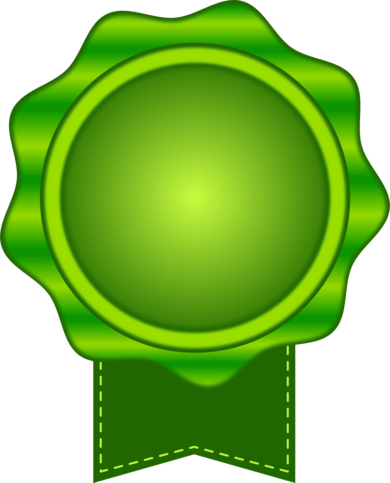 Green Wax Seal Blank Ribbon PNG image