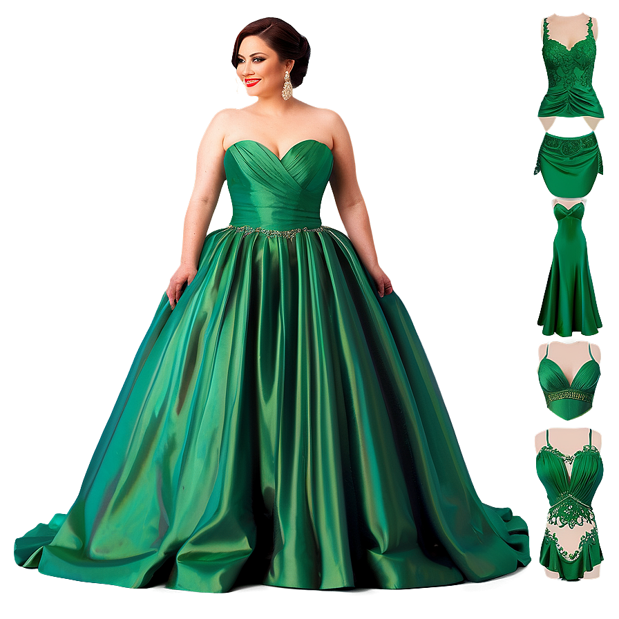 Green Wedding Gowns Png 2 PNG image